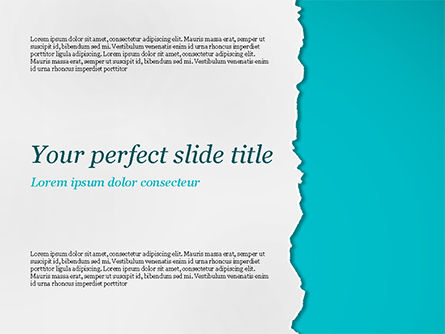 Plantilla de PowerPoint - pedazo rasgado de papel blanco sobre fondo azul, Gratis Plantilla de PowerPoint, 15317, Abstracto / Texturas — PoweredTemplate.com
