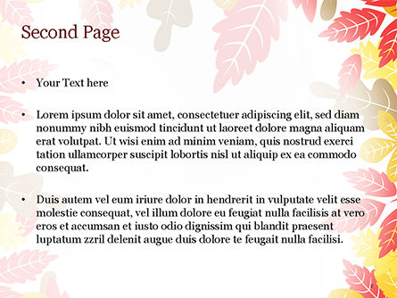 Autumn Oak Leaves PowerPoint Template, Slide 2, 15320, Nature & Environment — PoweredTemplate.com