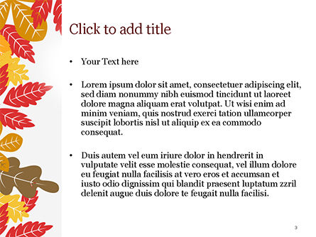 파워포인트 템플릿 - 가을의 오크 잎, 슬라이드 3, 15320, 자연 및 환경 — PoweredTemplate.com