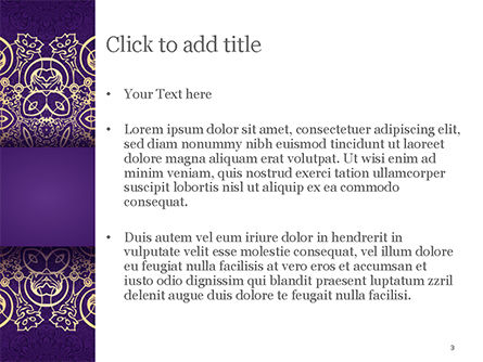 Modèle PowerPoint de modèle de présentation de modèle indien violet, Diapositive 3, 15321, Abstrait / Textures — PoweredTemplate.com