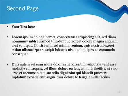 Modèle PowerPoint de ligne ondulée bleue, Diapositive 2, 15332, Abstrait / Textures — PoweredTemplate.com