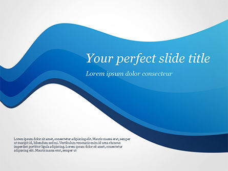 Blue Wavy Line PowerPoint Template, PowerPoint Template, 15332, Abstract/Textures — PoweredTemplate.com