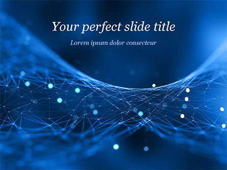 抽象的な青いポリゴンメッシュ - PowerPointテンプレート, PowerPointテンプレート, 15334, 抽象／テクスチャ — PoweredTemplate.com