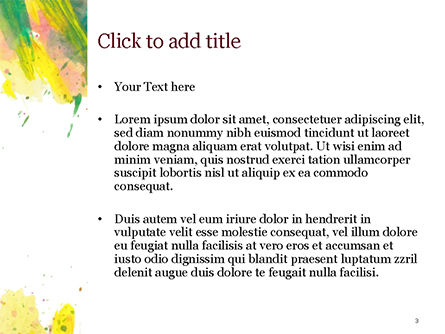 彩色的笔触PowerPoint模板, 幻灯片 3, 15335, Art & Entertainment — PoweredTemplate.com