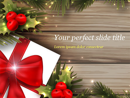 かわいいクリスマスプレゼント Powerpointテンプレート 背景 Poweredtemplate Com
