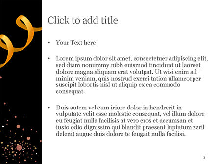 Modèle PowerPoint de rubans de fête dorés, Diapositive 3, 15344, Fêtes / Grandes occasions — PoweredTemplate.com