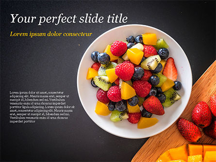 Fruit Salad PowerPoint Template, PowerPoint Template, 15360, Food & Beverage — PoweredTemplate.com