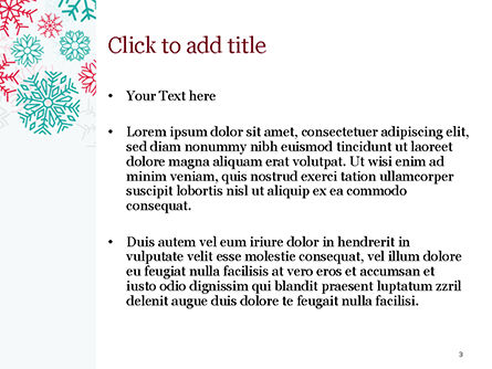Plantilla de PowerPoint - fondo colorido de los copos de nieve, Diapositiva 3, 15366, Abstracto / Texturas — PoweredTemplate.com