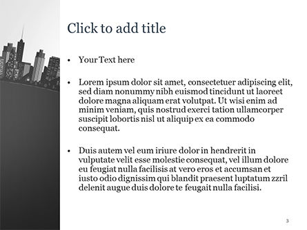 Stadtbild silhouette PowerPoint Vorlage, Folie 3, 15372, Bauwesen — PoweredTemplate.com