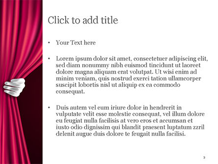 Theater Curtain PowerPoint Template, Slide 3, 15376, Art & Entertainment — PoweredTemplate.com