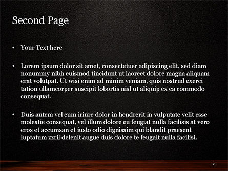 Modelo do PowerPoint - superfície preta brilhante com prancha de madeira, Deslizar 2, 15393, Abstrato/Texturas — PoweredTemplate.com
