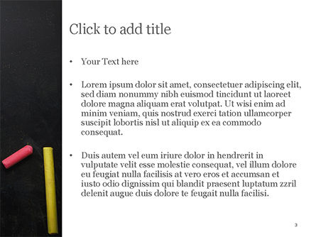 Modello PowerPoint - Tre bastoncini di gesso colorati, Slide 3, 15400, Education & Training — PoweredTemplate.com