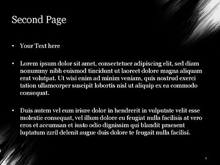 黒の水彩ブラシストローク - PowerPointテンプレート, スライド 2, 15408, 抽象／テクスチャ — PoweredTemplate.com