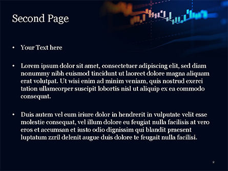 Candlestick Chart on Blue Background PowerPoint Template, Slide 2, 15420, Financial/Accounting — PoweredTemplate.com