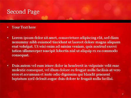 Heart Shaped Red and Yellow Lights PowerPoint Template, Slide 2, 15428, Holiday/Special Occasion — PoweredTemplate.com