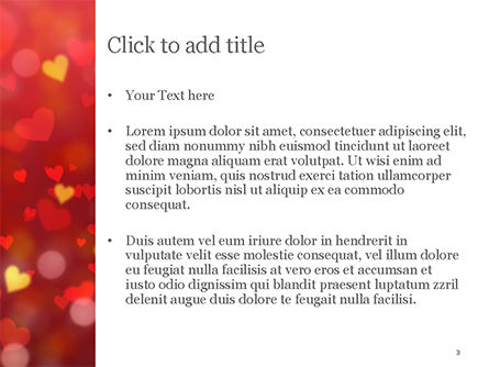 Heart Shaped Red and Yellow Lights PowerPoint Template, Slide 3, 15428, Holiday/Special Occasion — PoweredTemplate.com