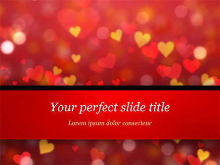 Heart Shaped Red and Yellow Lights PowerPoint Template, Free PowerPoint Template, 15428, Holiday/Special Occasion — PoweredTemplate.com
