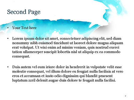 파워포인트 템플릿 - 푸른 수채화 얼룩, 슬라이드 2, 15432, 추상/직물 — PoweredTemplate.com