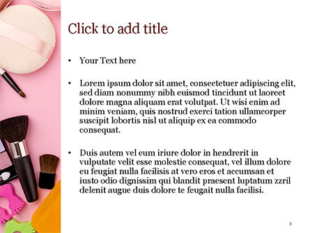 Female Cosmetic Accessories PowerPoint Template, Slide 3, 15433, Careers/Industry — PoweredTemplate.com