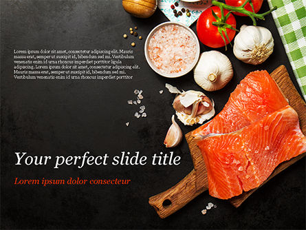 Delicious Portion of Fresh Salmon PowerPoint Template, Free PowerPoint Template, 15434, Food & Beverage — PoweredTemplate.com