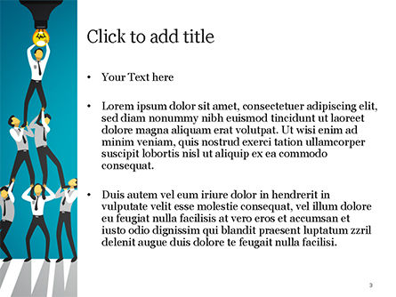 Plantilla de PowerPoint - concepto de trabajo en equipo con pirámide humana., Diapositiva 3, 15436, Conceptos de negocio — PoweredTemplate.com