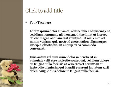 Modelo do PowerPoint - urso de pelúcia com uma rosa, Deslizar 3, 15441, Feriados/Ocasiões Especiais — PoweredTemplate.com