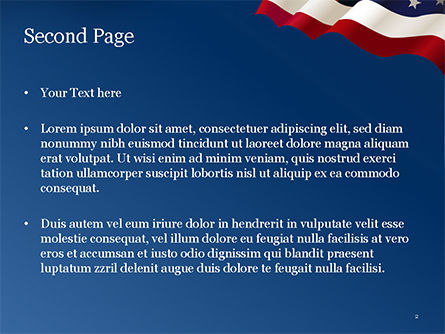 青色の背景にアメリカ国旗 - PowerPointテンプレート, スライド 2, 15443, アメリカ — PoweredTemplate.com