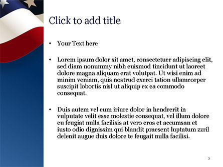 USA Flag on Blue Background PowerPoint Template, Slide 3, 15443, America — PoweredTemplate.com