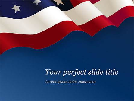 Usa-flagge auf blauem hintergrund PowerPoint Vorlage, Kostenlos PowerPoint-Vorlage, 15443, Amerika — PoweredTemplate.com