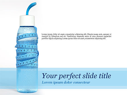 Plastic Bottle and Measuring Tape PowerPoint Template, 15451, Careers/Industry — PoweredTemplate.com