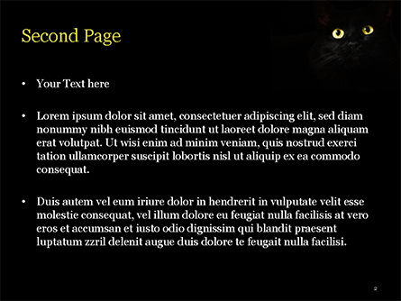 Schnauze der schwarzen katze PowerPoint Vorlage, Folie 2, 15459, Allgemein — PoweredTemplate.com