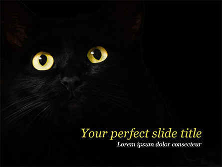 Modèle PowerPoint de museau de chat noir, Modele PowerPoint, 15459, Général — PoweredTemplate.com