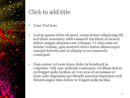 カラフルな粉体塗料スプラッシュ - PowerPointテンプレート, スライド 3, 15477, 抽象／テクスチャ — PoweredTemplate.com