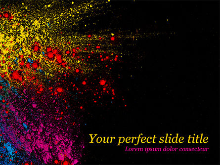 Colorful Powder Paint Splash PowerPoint Template, PowerPoint Template, 15477, Abstract/Textures — PoweredTemplate.com