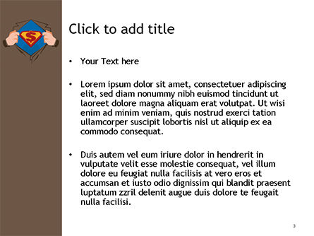Templat PowerPoint Simbol Superman Di Dada, Slide 3, 15488, Finansial/Akuntansi — PoweredTemplate.com