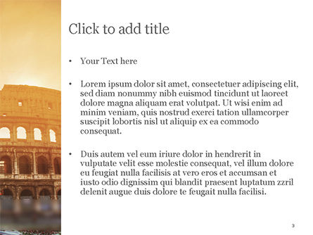 The Ancient Roman Colosseum PowerPoint Template, Slide 3, 15508, Construction — PoweredTemplate.com