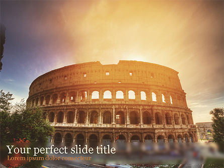 The Ancient Roman Colosseum PowerPoint Template, 15508, Construction — PoweredTemplate.com