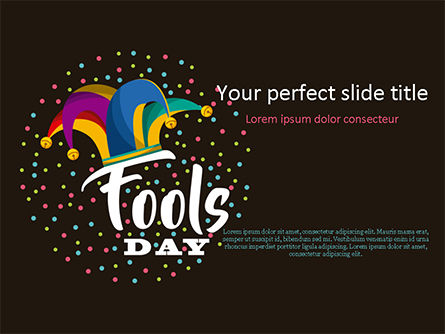 Fools Day Background with Jester's Hat PowerPoint Template, PowerPoint Template, 15519, Holiday/Special Occasion — PoweredTemplate.com
