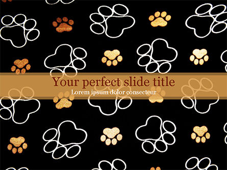 Paw Prints PowerPoint Template, PowerPoint Template, 15526, Abstract/Textures — PoweredTemplate.com