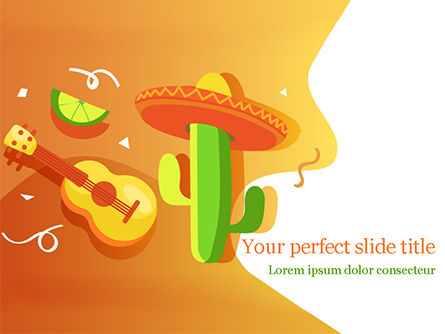 Modèle PowerPoint de fiesta mexicaine, 15540, Fêtes / Grandes occasions — PoweredTemplate.com