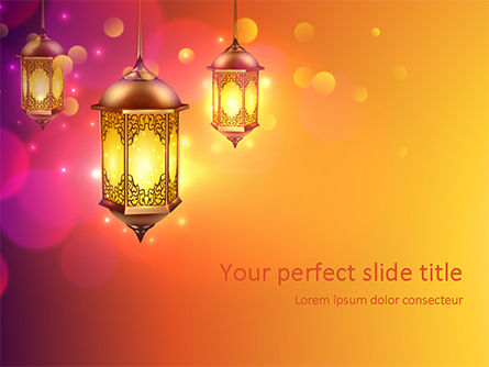 Lanterns for Ramadan PowerPoint Template, PowerPoint Template, 15550, Holiday/Special Occasion — PoweredTemplate.com