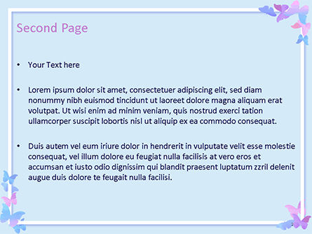 Templat PowerPoint Bingkai Halus Dengan Kupu-kupu, Slide 2, 15556, Abstrak/Tekstur — PoweredTemplate.com