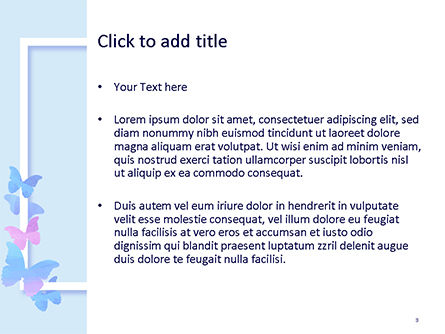 Feiner rahmen mit schmetterlingen PowerPoint Vorlage, Folie 3, 15556, Abstrakt/Texturen — PoweredTemplate.com