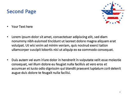 Star with USA Flag PowerPoint Template, Slide 2, 15562, America — PoweredTemplate.com