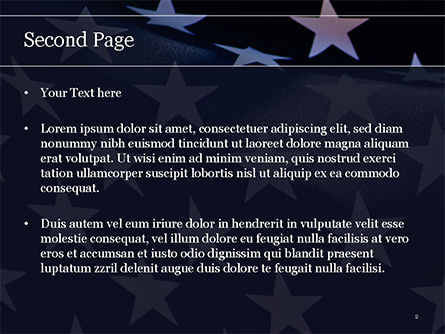 Closeup Photo of USA Flag PowerPoint Template, Slide 2, 15566, Flags/International — PoweredTemplate.com