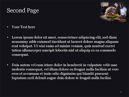 Templat PowerPoint Burger Dengan Roti Hitam, Slide 2, 15568, Food & Beverage — PoweredTemplate.com