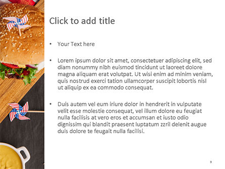 ハンバーガーとソースの平面図 - PowerPointテンプレート, スライド 3, 15570, Food & Beverage — PoweredTemplate.com