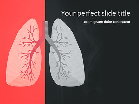 Smoker Lungs PowerPoint Template, 15572, Medical — PoweredTemplate.com