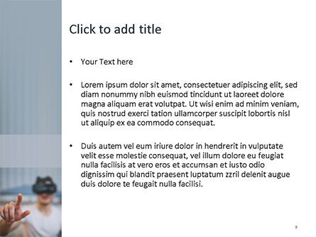 Modèle PowerPoint de homme flou dans le casque vr, Diapositive 3, 15574, Sciences / Technologie — PoweredTemplate.com