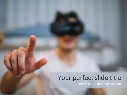 Blurred Man in VR Headset PowerPoint Template, Free PowerPoint Template, 15574, Technology and Science — PoweredTemplate.com